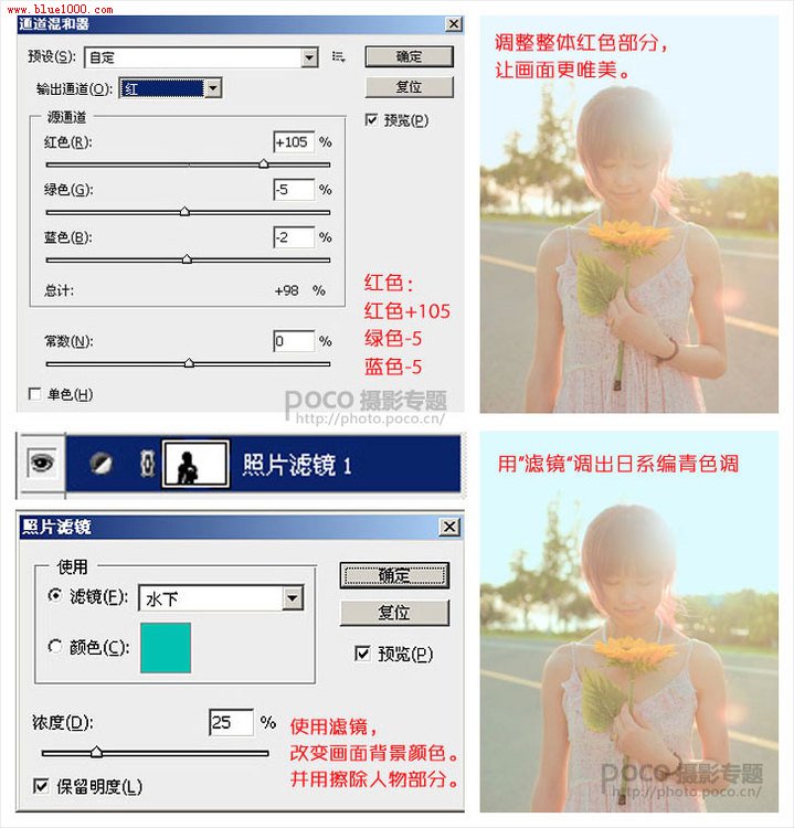 甜美花园派人像 三大ps调色教程 甜美花园派人像 三大ps调色教程